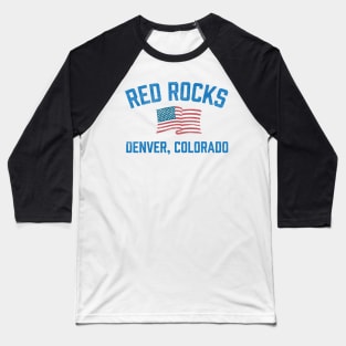 Red Rocks Denver Colorado Vintage Athletic Baseball T-Shirt